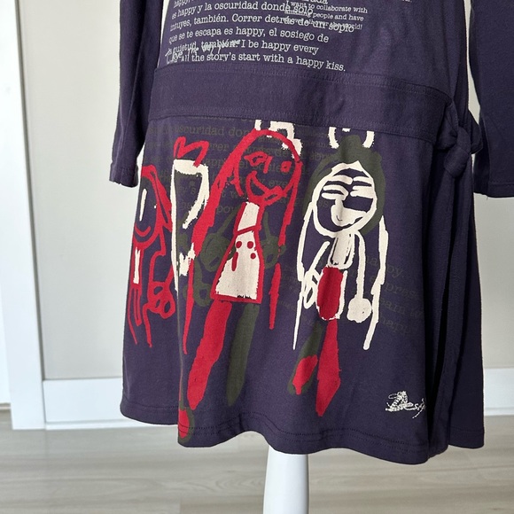 Plum color long sleeve dress with details - Picture 5 of 8